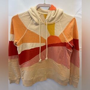 Faherty Sunset Hoodie XS Colorblock Baja Style Sweatshirt